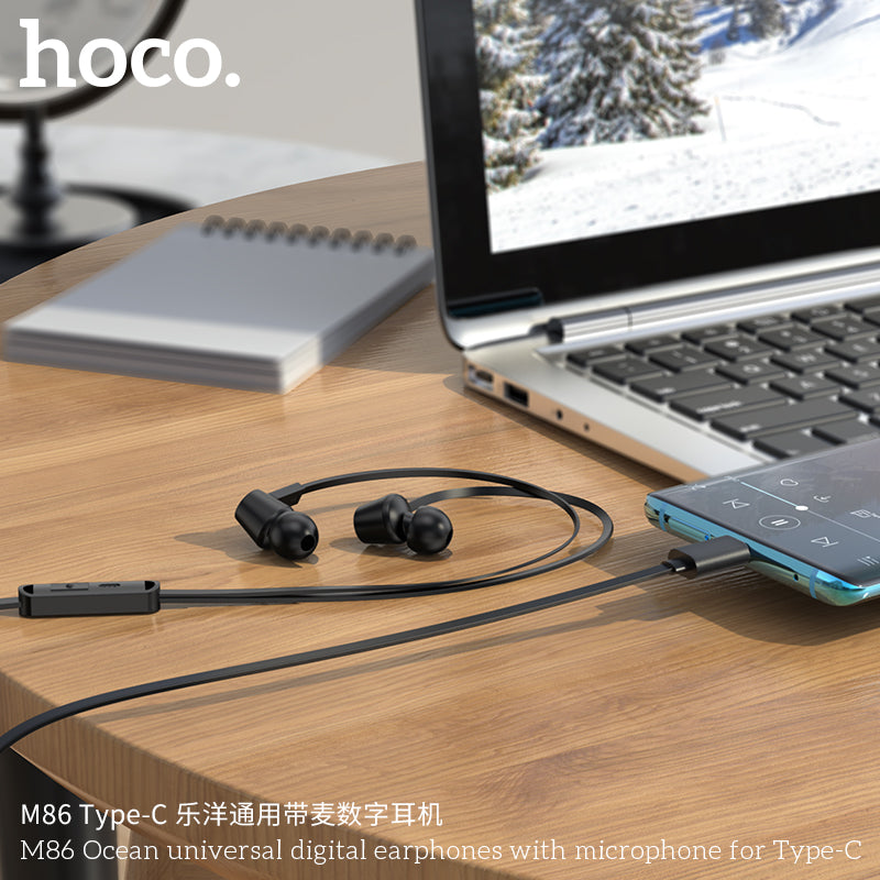 HD_SYNC:M86 Ocean universal digital earphones with microphone for Type-C
