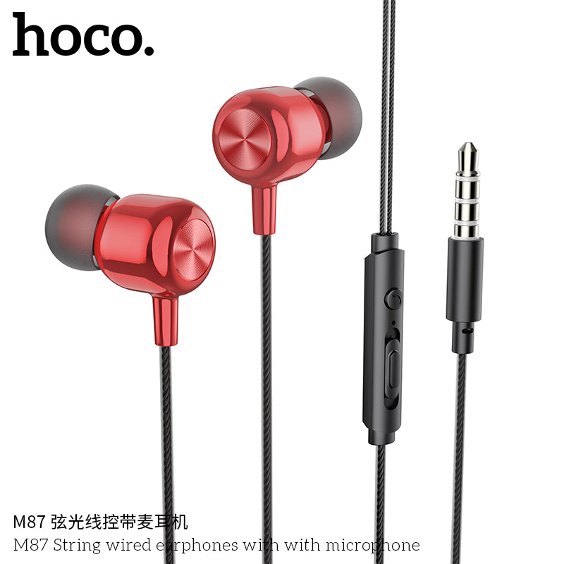 Hoco M87 String wired earphones with with microphone – TEQ PTY LTD