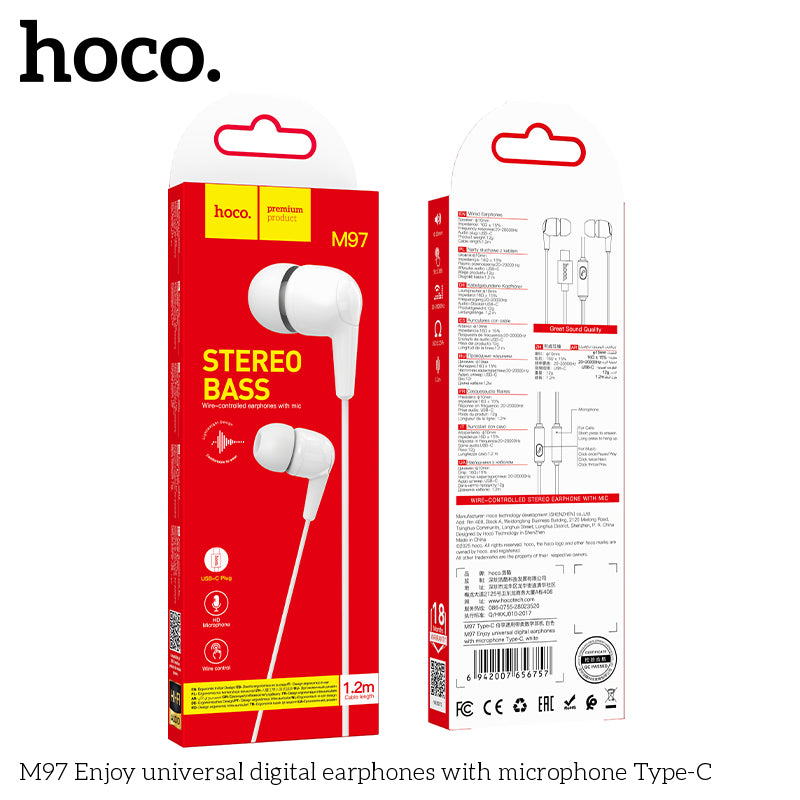 HD_SYNC:M97 Enjoy universal digital earphones with microphone Type-C