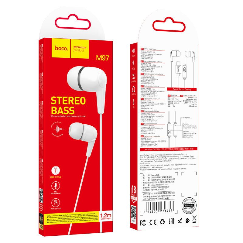HD_SYNC:M97 Enjoy universal digital earphones with microphone Type-C