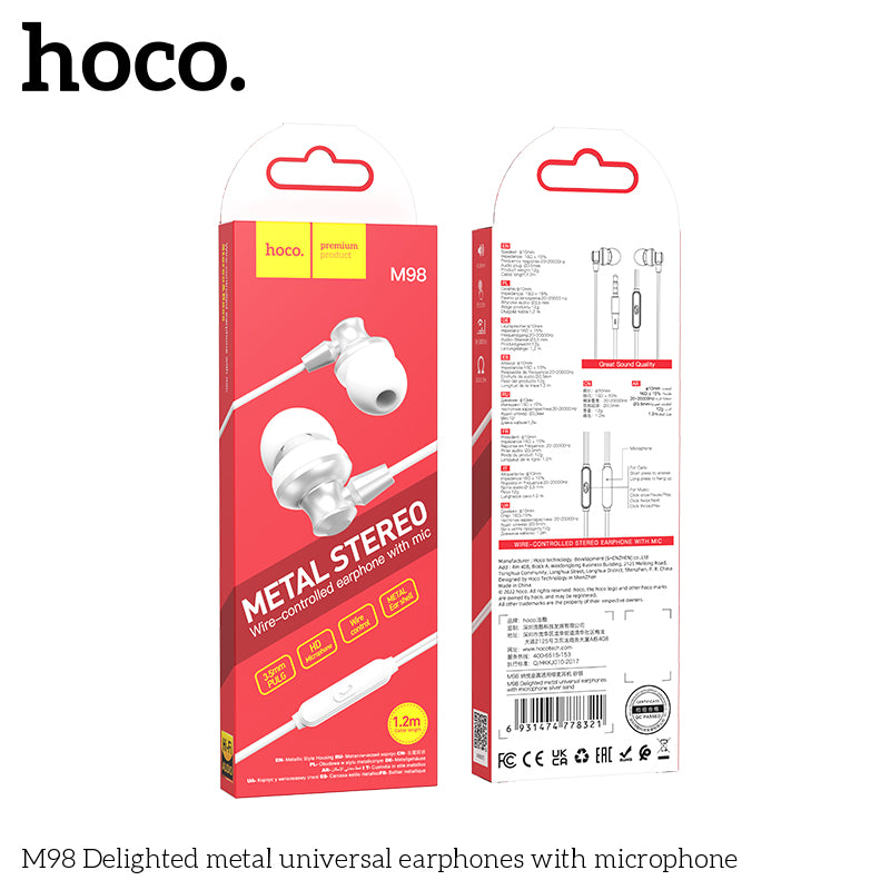 HD_SYNC:M98 Delighted metal universal earphones with microphone