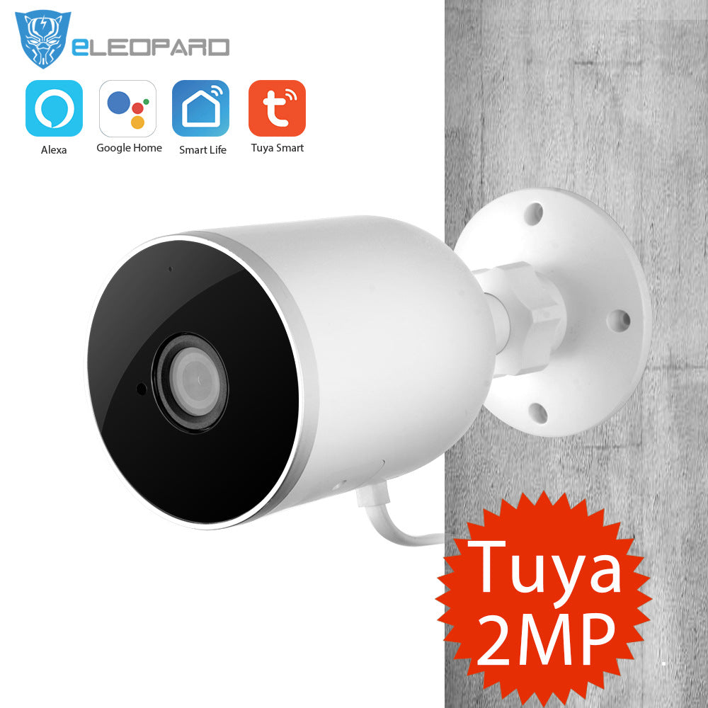 Security Camera Outdoor, 1080p HD Video, IP66 Waterproof WiFi White CCTV Camera, Clear Night Vision, Two Way Audio, Infrared Motion Detection Sensor, Work with Alexa Guarantee of Safety