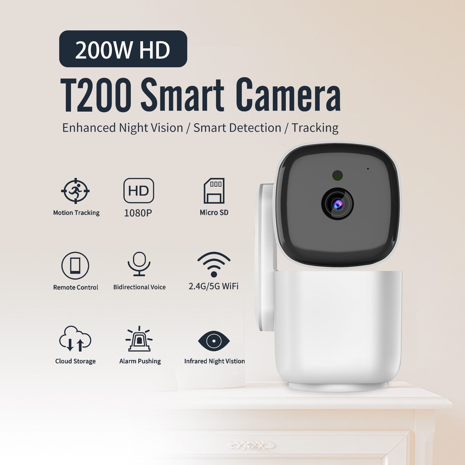 Wireless Home Security Camera 1080P Two Way Audio Indoor Monitoring Camera