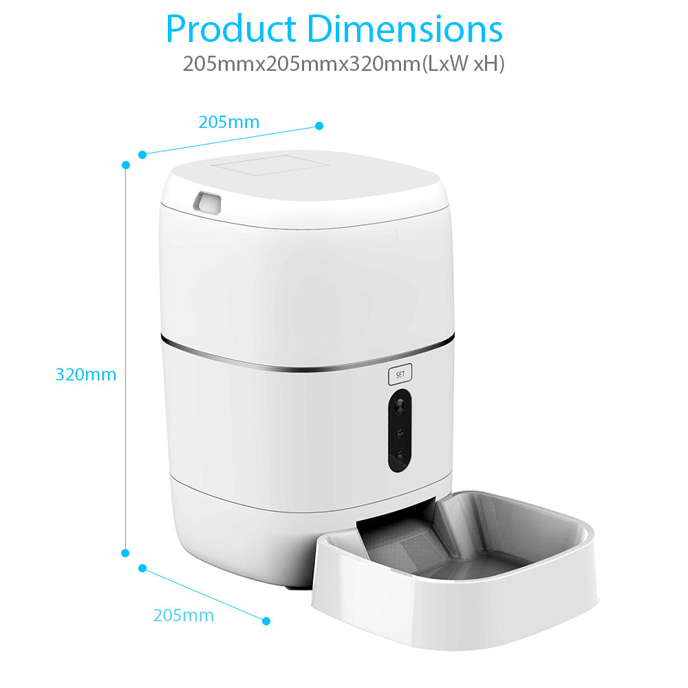 Smart Feeder 3L, Wi-Fi, Food Dispenser, App Automatic Feeding, Manual Feeding, Schedule Feeding, Check Feeding Status, Voice Recorder, for Big or Small Pets