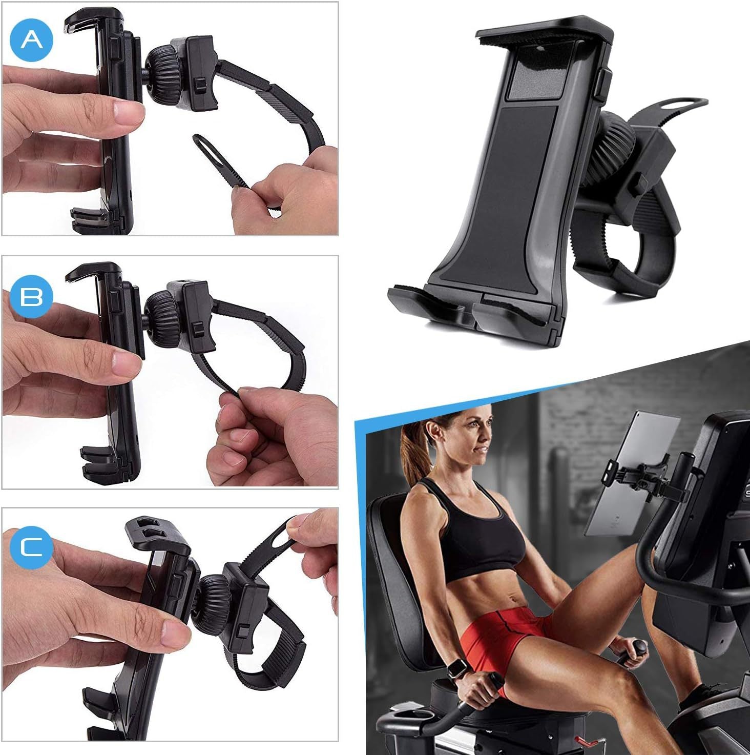 ablet Holder, Mobile Phone Holder, Bike Can Be Rotated 360 ° For Home Trainer / Cross Trainer / Bike / Gps Navigation Gym, Stand For Tablet