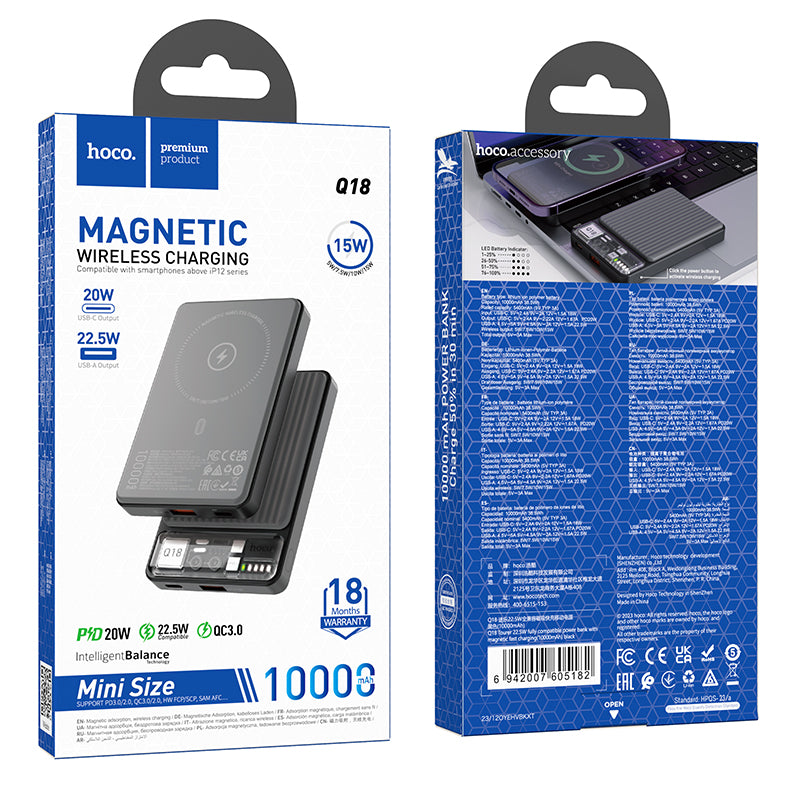 HD_SYNC:Q18 Tourer 22.5W fully compatible power bank with magnetic fast charging(10000mAh)