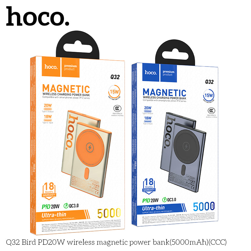 HD_SYNC:Q32 Bird PD20W wireless magnetic power bank(5000mAh)（CCC)
