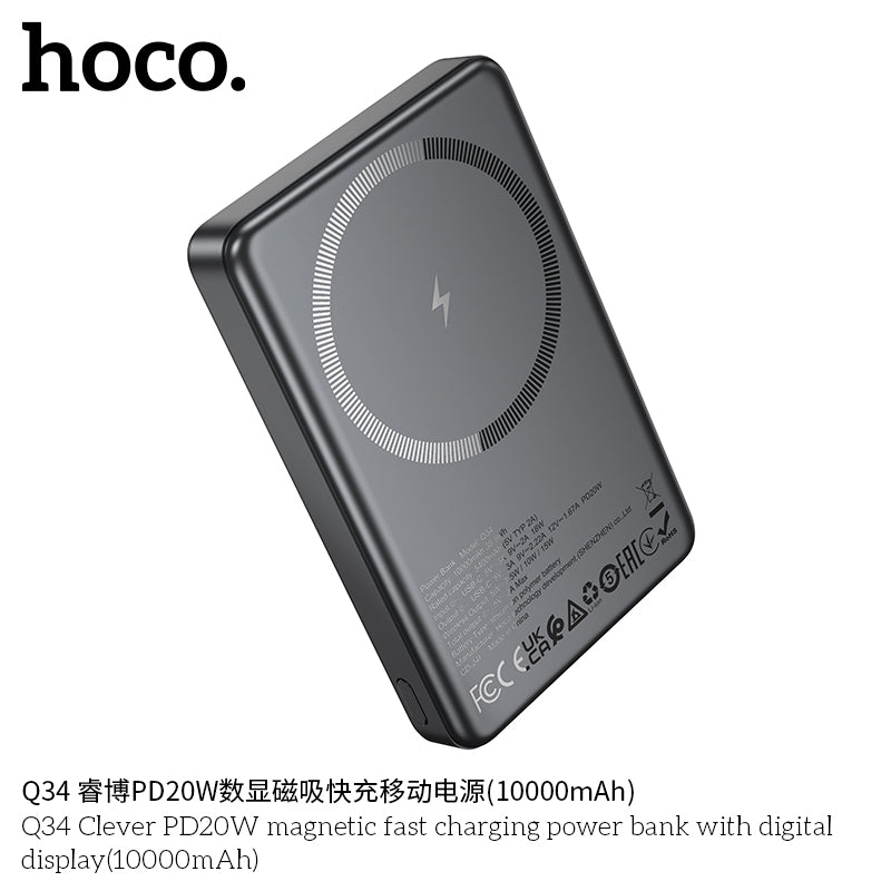 HD_SYNC:Q34 Clever PD20W magnetic fast charging power bank with digital display(10000mAh)(UN)