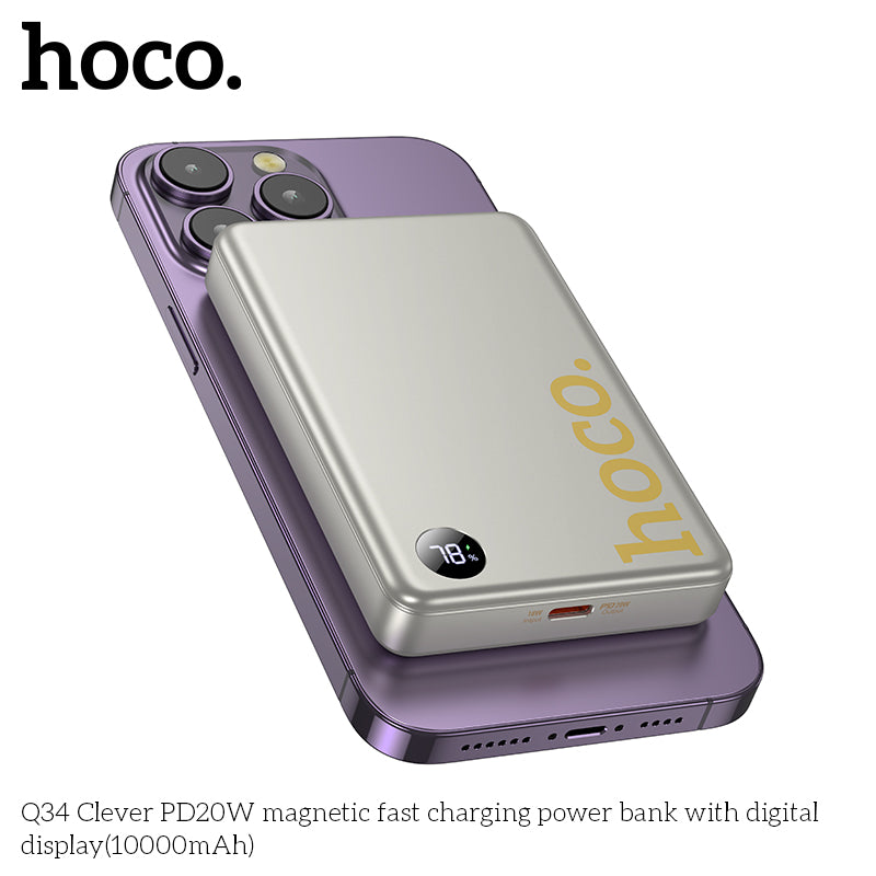 HD_SYNC:Q34 Clever PD20W magnetic fast charging power bank with digital display(10000mAh)(UN)