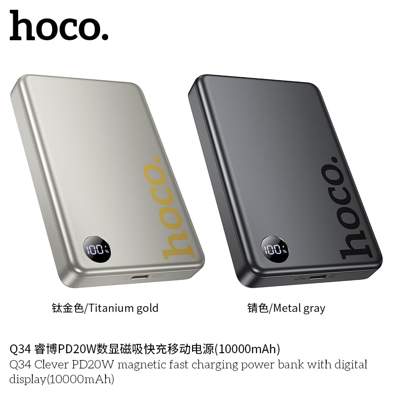 HD_SYNC:Q34 Clever PD20W magnetic fast charging power bank with digital display(10000mAh)(UN)