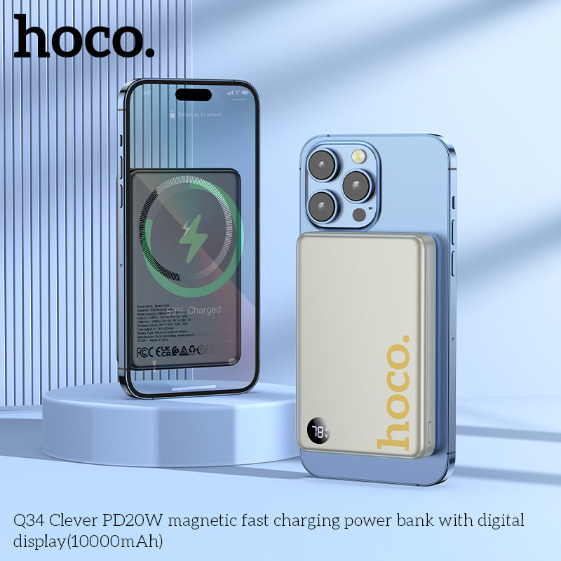 HD_SYNC:Q34 Clever PD20W magnetic fast charging power bank with digital display(10000mAh)(UN)
