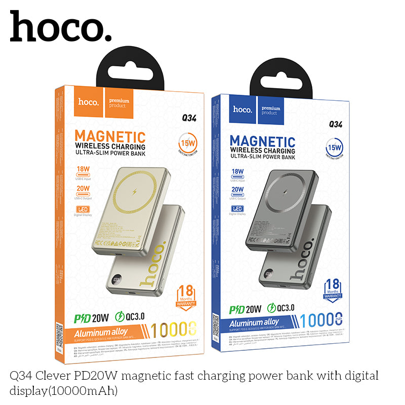 HD_SYNC:Q34 Clever PD20W magnetic fast charging power bank with digital display(10000mAh)(UN)