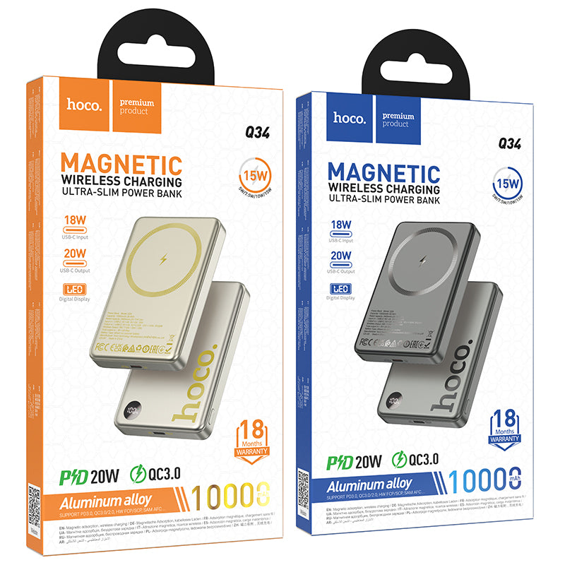 HD_SYNC:Q34 Clever PD20W magnetic fast charging power bank with digital display(10000mAh)(UN)