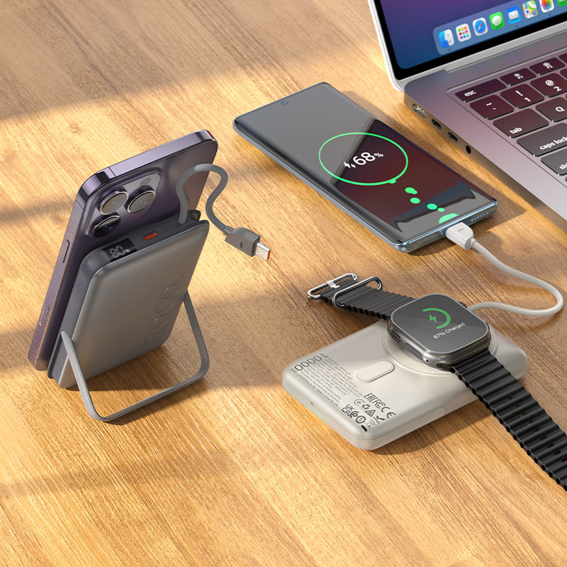 HD_SYNC:Q43 Clever dual PD20W power bank with cable+watch charger+holder(10000mAh)(UN)