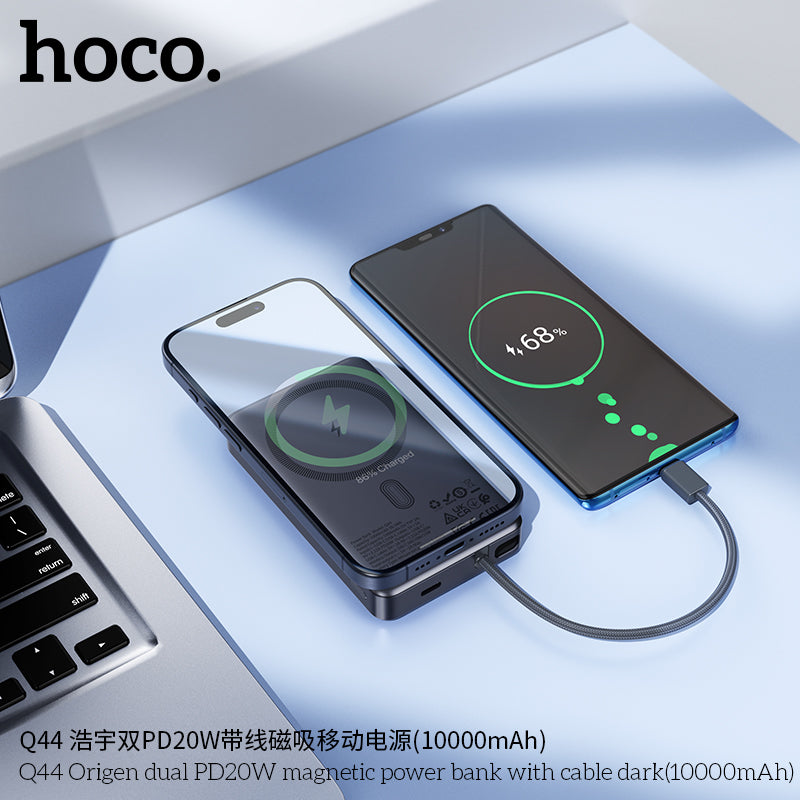 HD_SYNC:Q44 Origen dual PD20W magnetic power bank with cable dark(10000mAh)(UN)