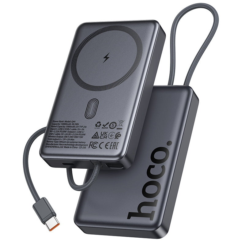 HD_SYNC:Q44 Origen dual PD20W magnetic power bank with cable dark(10000mAh)(UN)