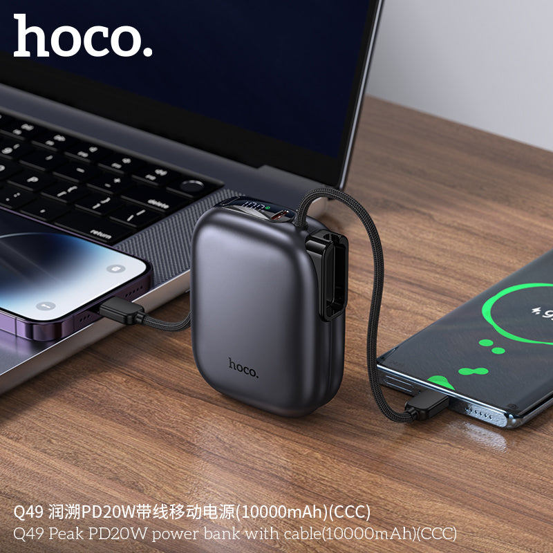 HD_SYNC:Q49 Peak PD20W power bank with cable(10000mAh)（CCC)
