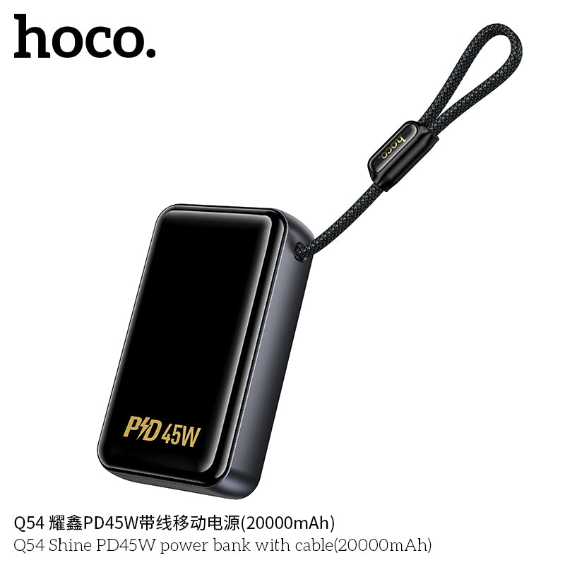 HD_SYNC:Q54 Shine PD45W power bank with cable(20000mAh)