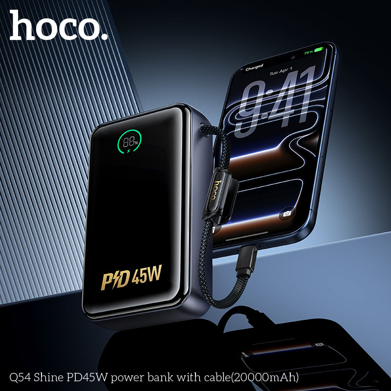 HD_SYNC:Q54 Shine PD45W power bank with cable(20000mAh)