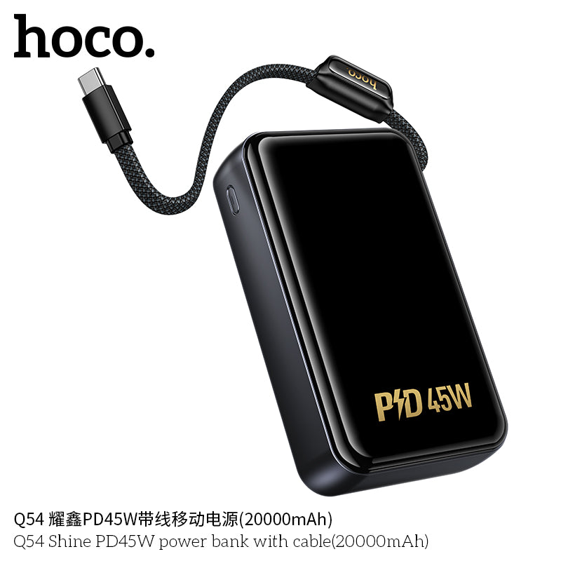 HD_SYNC:Q54 Shine PD45W power bank with cable(20000mAh)