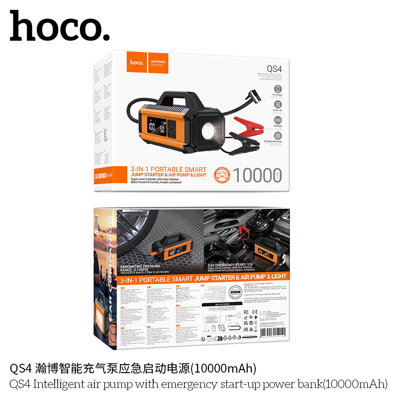 HD_SYNC:QS4 Intelligent air pump with emergency start-up power bank(10000mAh)