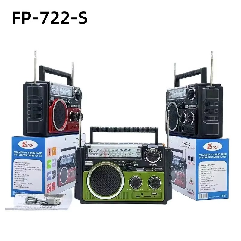 Solar BT Speaker High Power Sub Woofer Unit Multiband Receiver Am FM Sw1-2 Radio Support AUX USB TF Card With Telescopic Antenna