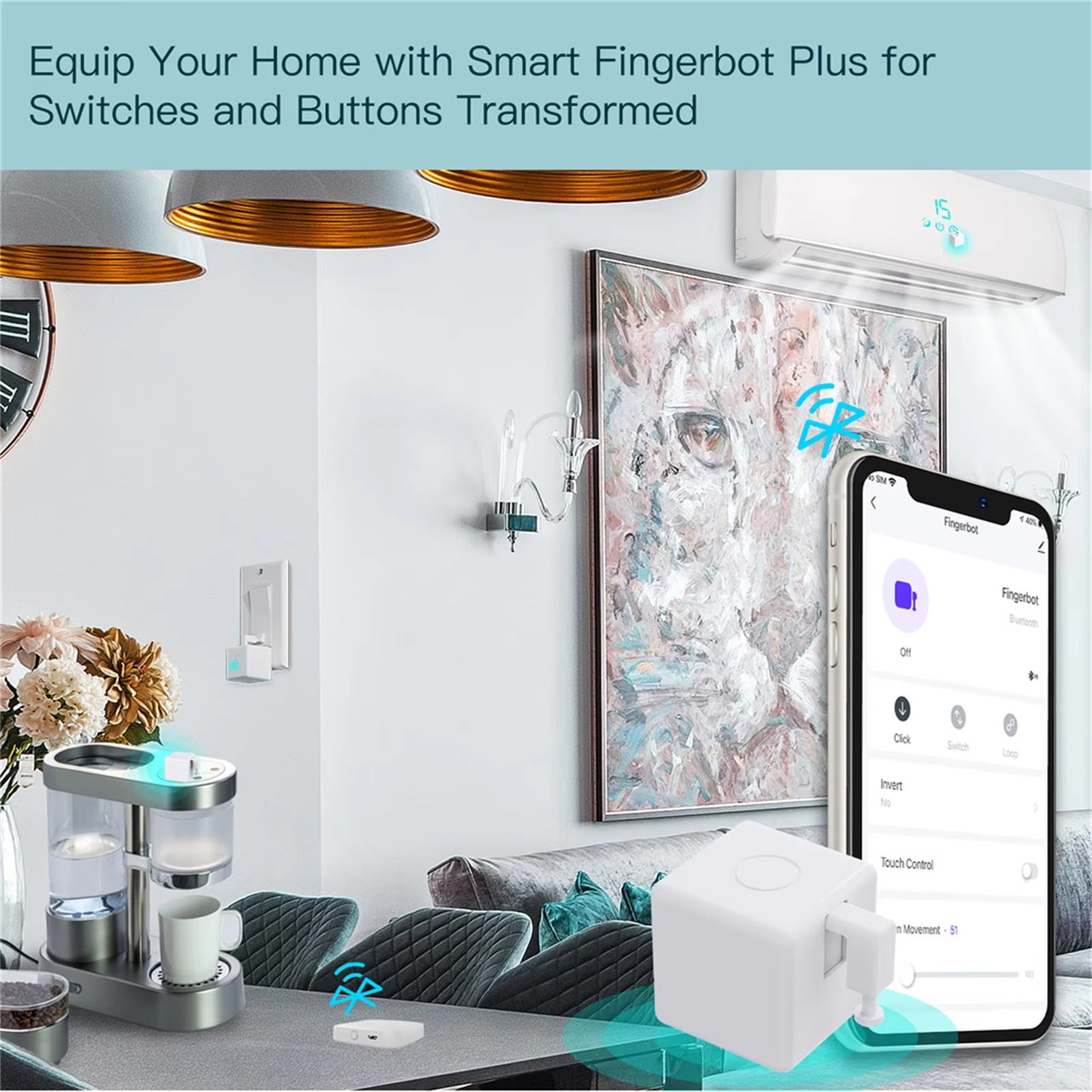 Smart Fingerbot,Smart Wireless Fingerbot | Smart Wireless Fingerbot, Wireless App & Timer Control, No Wiring for Garage Doors Button Pusher