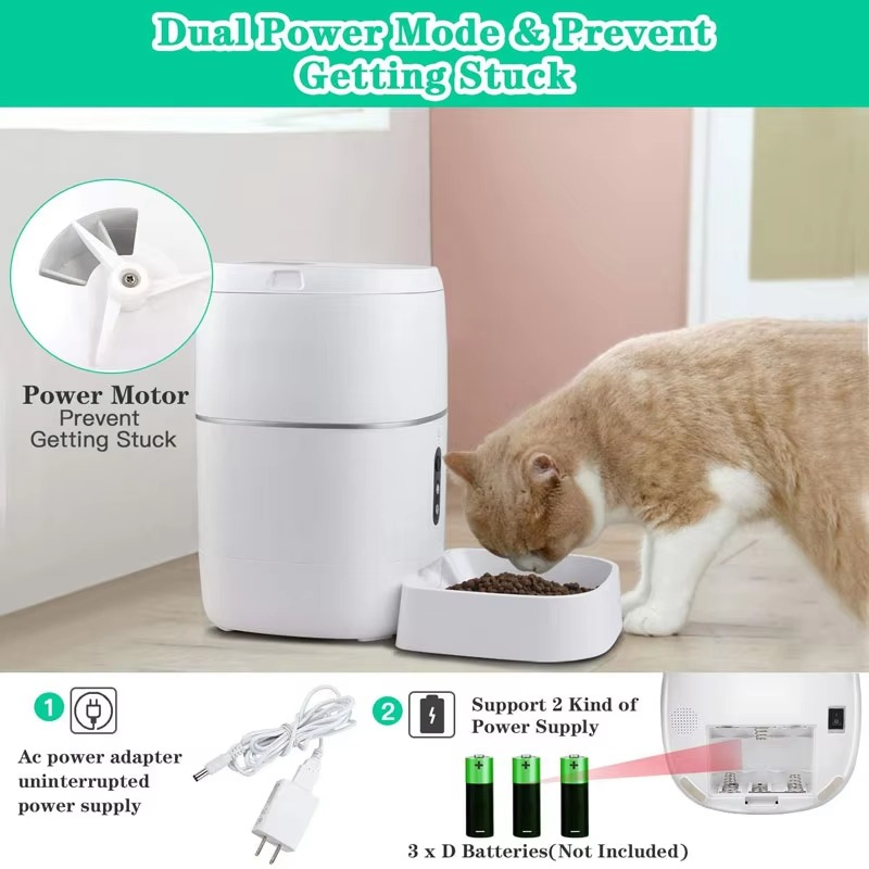 Smart Feeder 3L, Wi-Fi, Food Dispenser, App Automatic Feeding, Manual Feeding, Schedule Feeding, Check Feeding Status, Voice Recorder, for Big or Small Pets