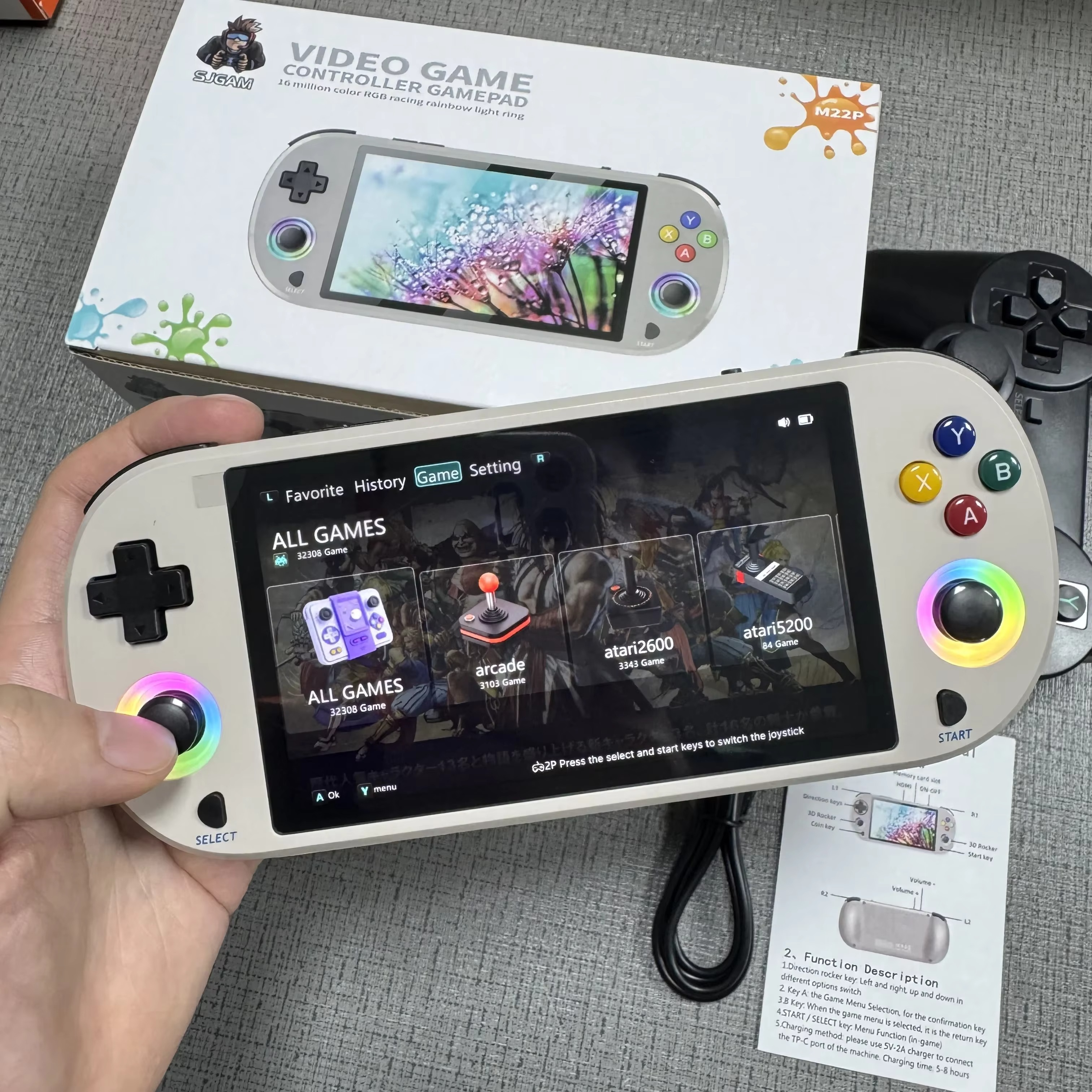 M22 Pro Retro Handheld Game Console 5.0 HDMI Video Game Player