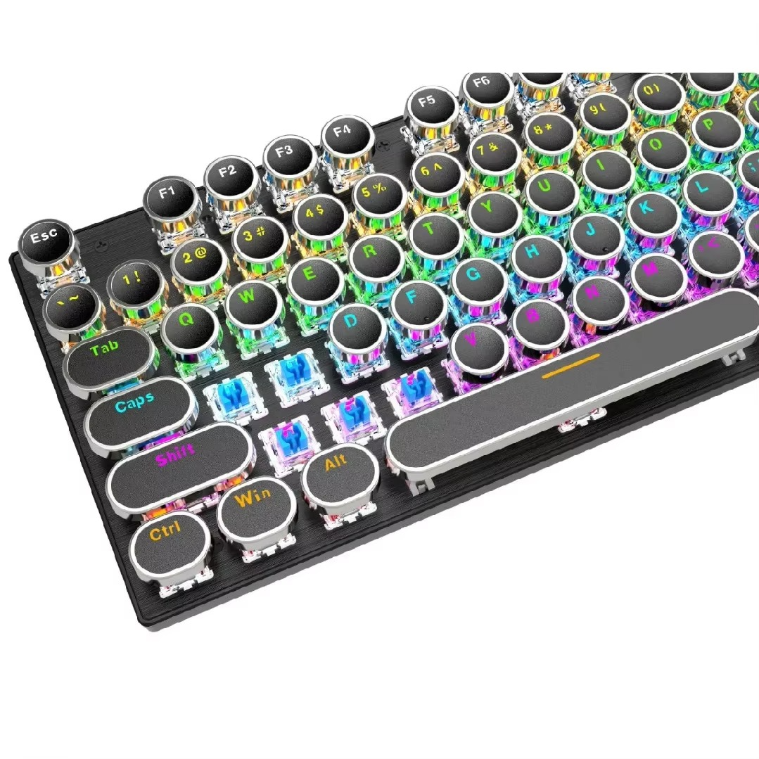 T-WOLF T75 104 Keys Adjustable RGB Light Computer Game Wired Mechanical Keyboard
