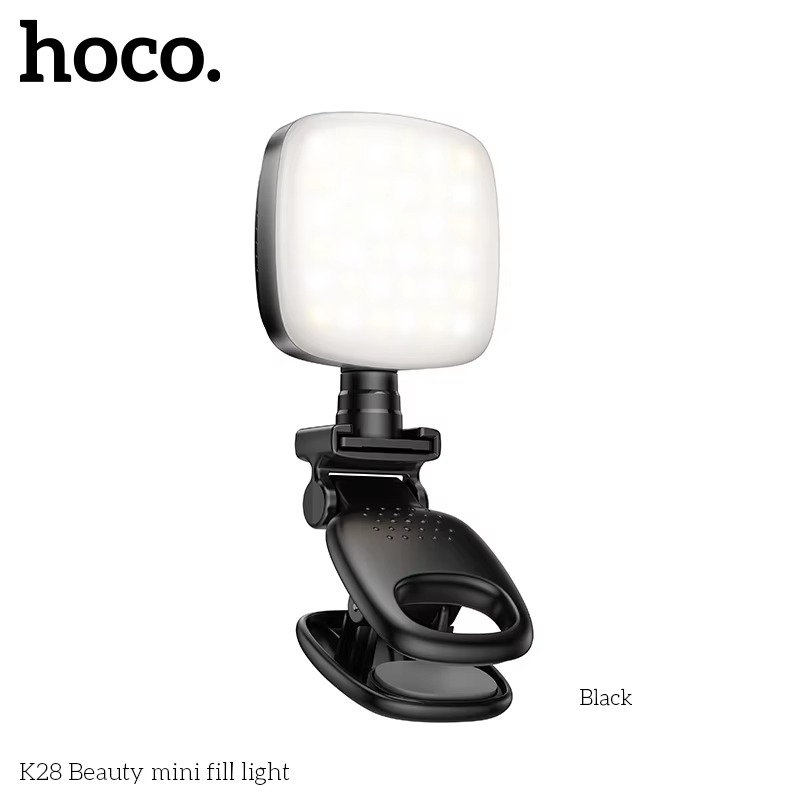K28 Mini Rechargeable Selfie Fill Light - 3 Color Modes, Adjustable Brightness Clip-on LED Light For Mobile Phones & Computers