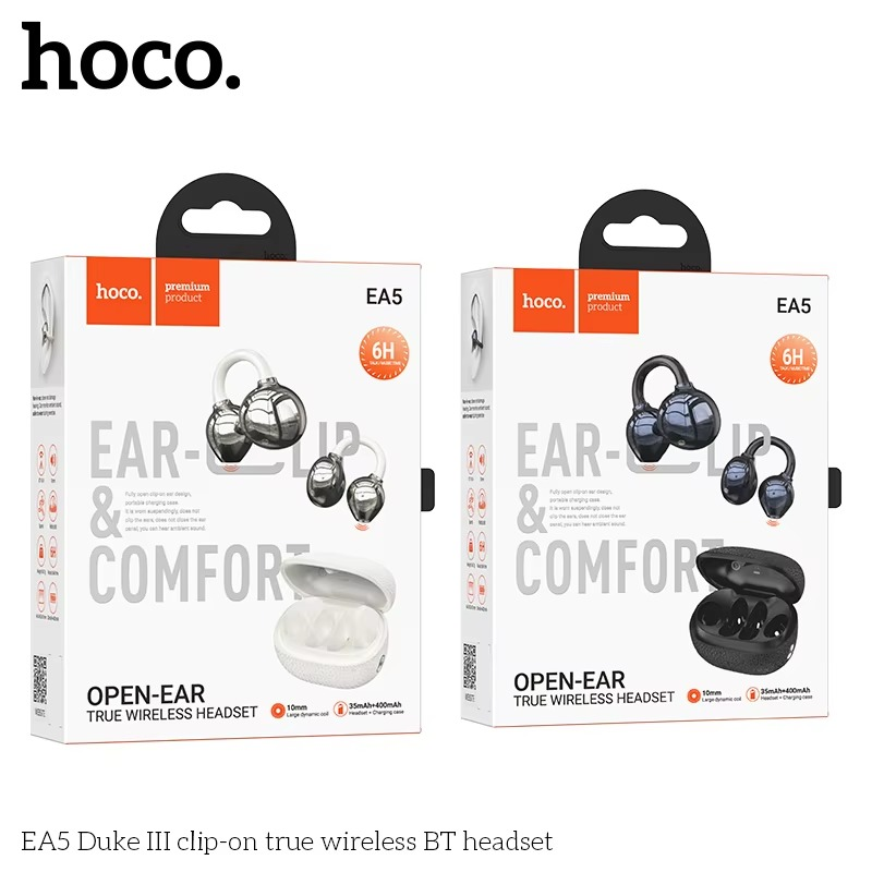 hoco EA5 Clip-on True Wireless Bluetooth Earphone (Black)