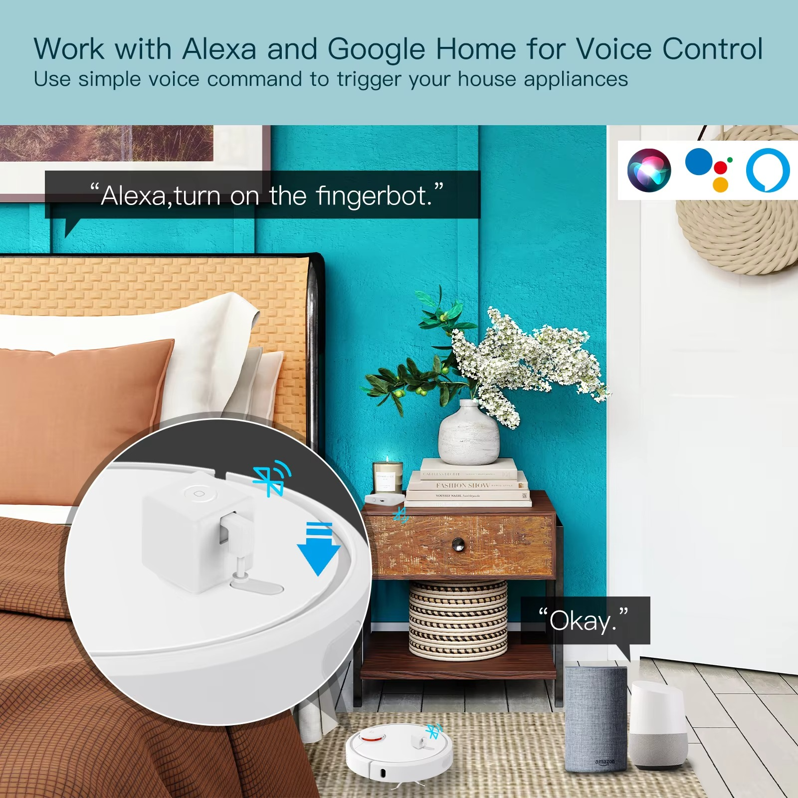 Smart Fingerbot,Smart Wireless Fingerbot | Smart Wireless Fingerbot, Wireless App & Timer Control, No Wiring for Garage Doors Button Pusher