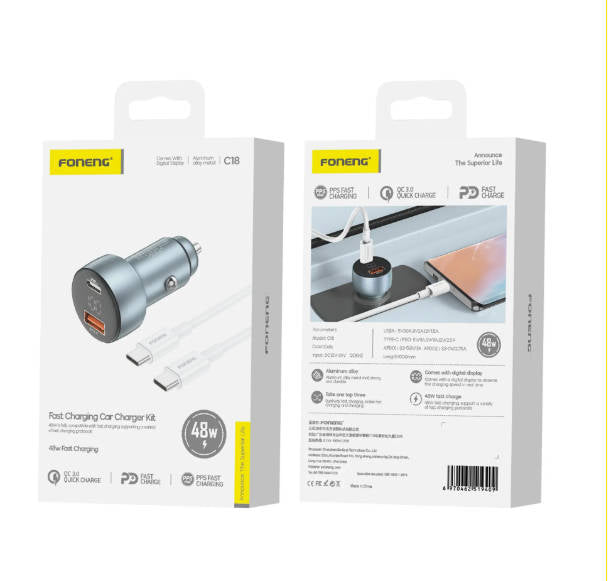C18 A+C 2-Port Car Charger (48W)