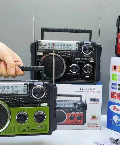 Solar BT Speaker High Power Sub Woofer Unit Multiband Receiver Am FM Sw1-2 Radio Support AUX USB TF Card With Telescopic Antenna