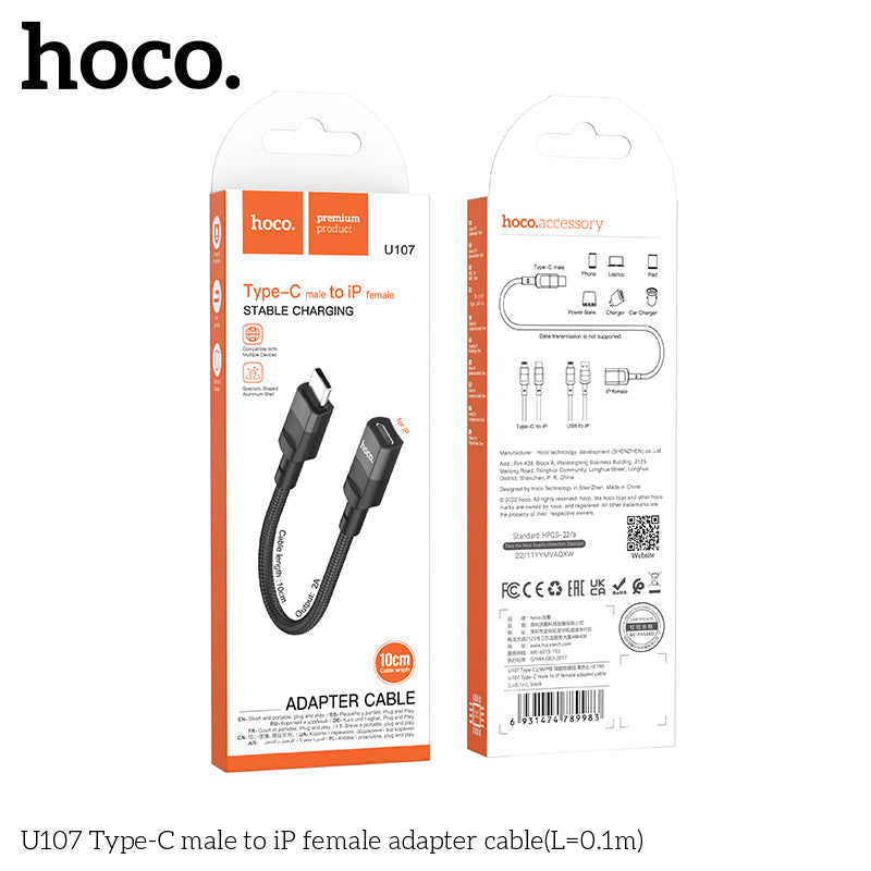 HD_SYNC:U107 Type-C male to iP female adapter cable(L=0.1m)