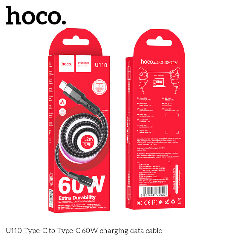 HD_SYNC:U110 Type-C to Type-C 60W charging data cable