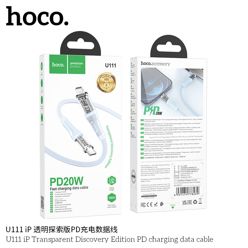 HD_SYNC:U111 Type-C to Type-C Transparent Discovery Edition 60W charging data cable