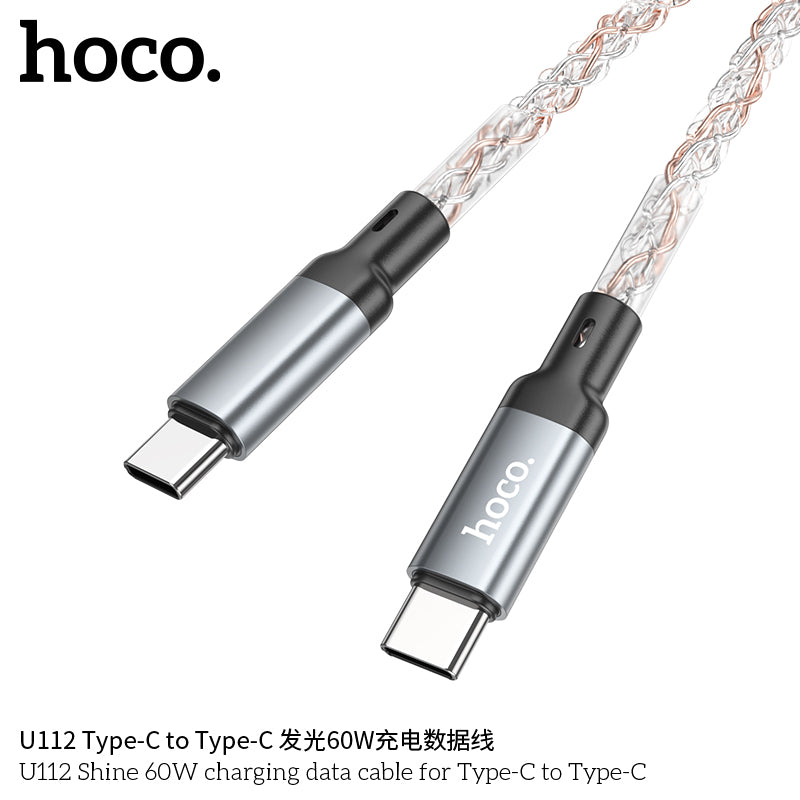 HD_SYNC:U112 Shine 60W charging data cable for Type-C to Type-C