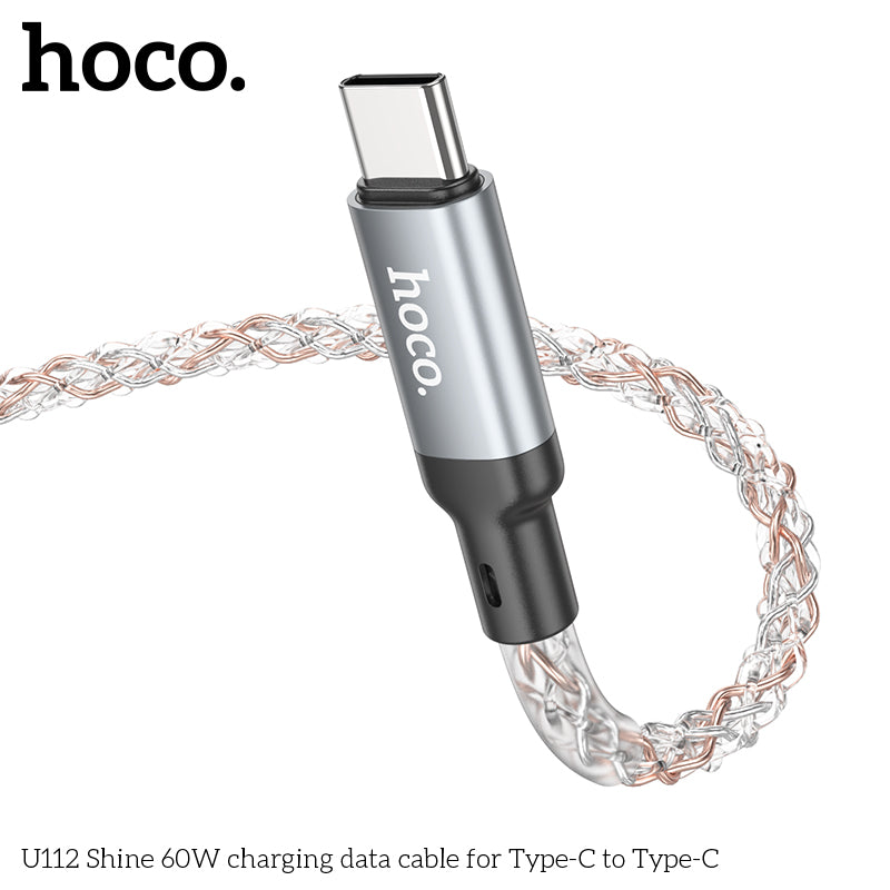 HD_SYNC:U112 Shine 60W charging data cable for Type-C to Type-C