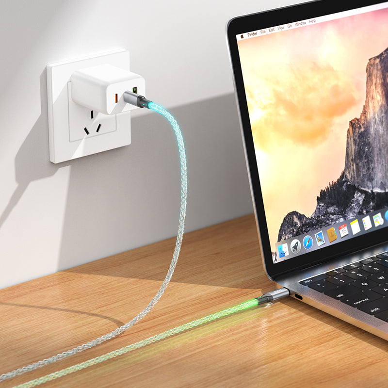 HD_SYNC:U112 Shine 60W charging data cable for Type-C to Type-C