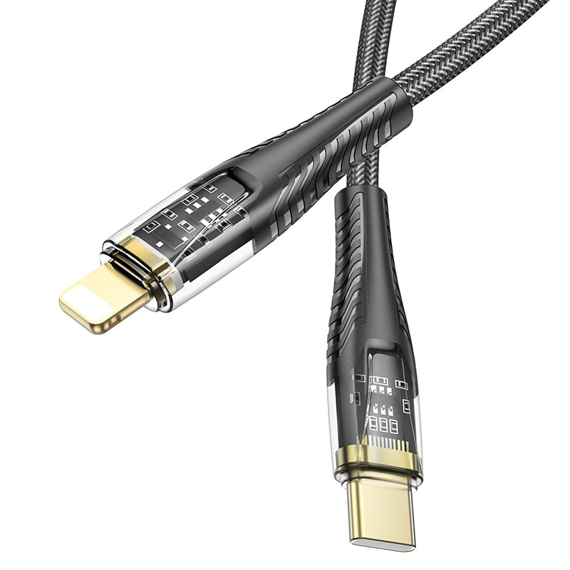 HD_SYNC:U121 Gold standard Transparent Discovery Edition PD charging data cable iP