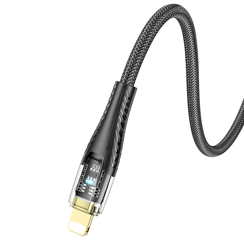 HD_SYNC:U121 Gold standard Transparent Discovery Edition PD charging data cable iP