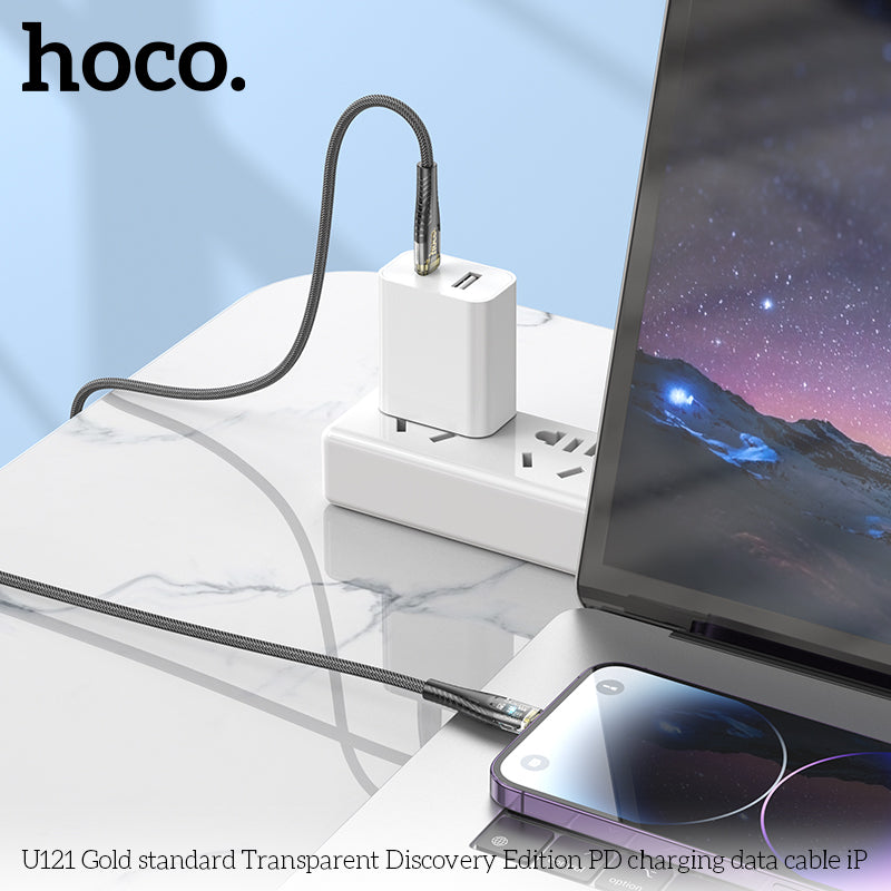 HD_SYNC:U121 Gold standard Transparent Discovery Edition 60W charging data cable Type-C to Type-C