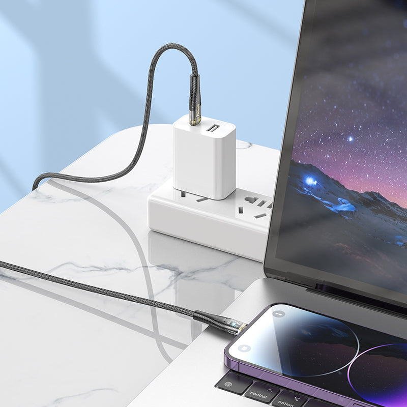 HD_SYNC:U121 Gold standard Transparent Discovery Edition 60W charging data cable Type-C to Type-C