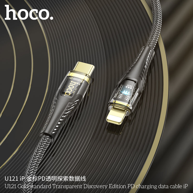 HD_SYNC:U121 Gold standard Transparent Discovery Edition PD charging data cable iP