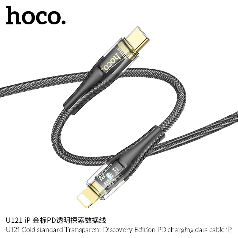 HD_SYNC:U121 Gold standard Transparent Discovery Edition 60W charging data cable Type-C to Type-C
