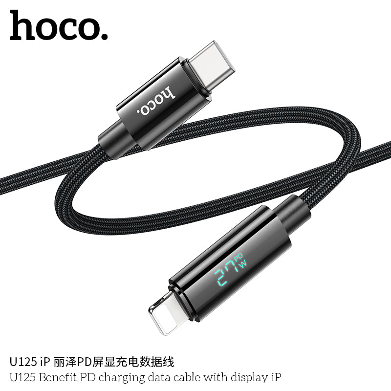 HD_SYNC:U125 Benefit 100W charging data cable with display Type-C to Type-C