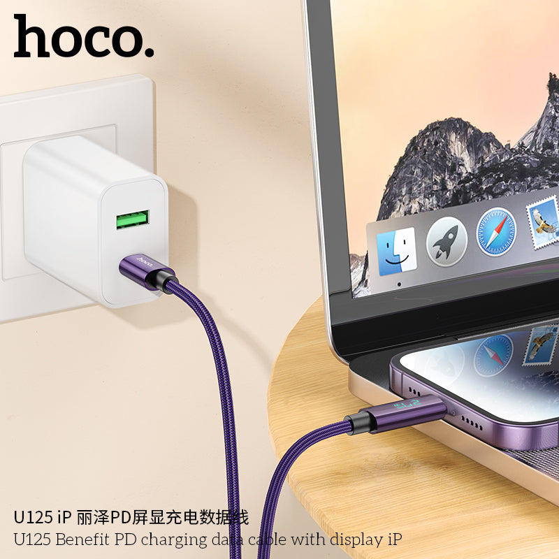 HD_SYNC:U125 Benefit 100W charging data cable with display Type-C to Type-C