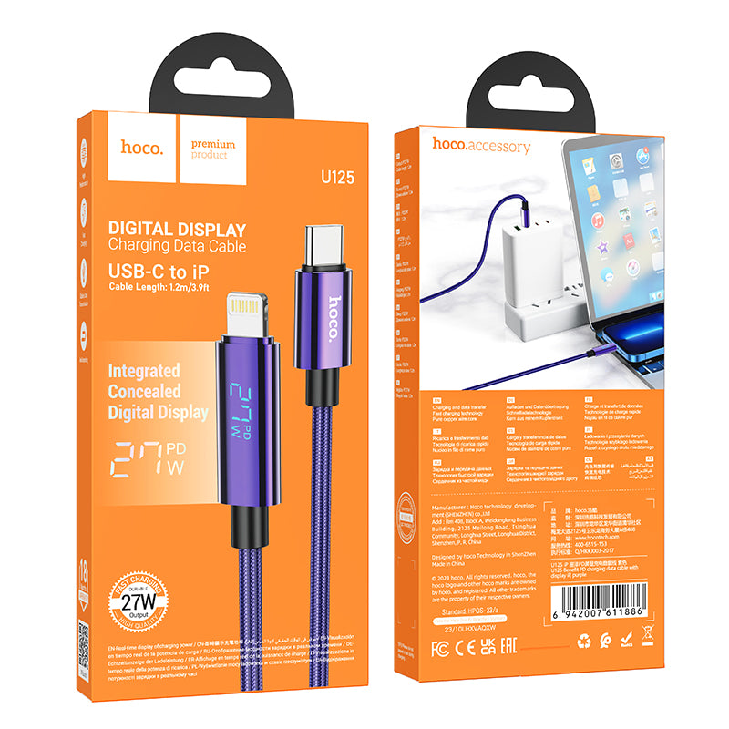 HD_SYNC:U125 Benefit PD charging data cable with display iP
